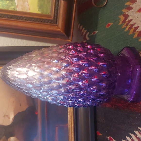 MMA NIB Glass Tree Purple Tabletop Ornament Christmas Or Year Round - Picture 2 of 7